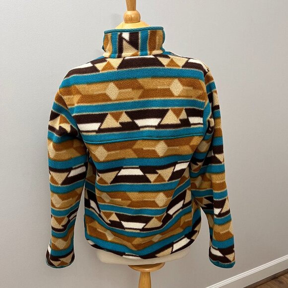Patagonia Synchilla Geometric Aztec Tribal Print Snap T Sz M - Picture 8 of 10